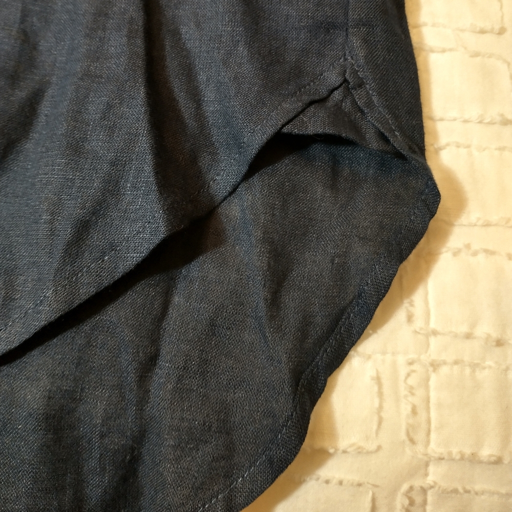 James Perse Navy Button-Up 100% Linen‎ Shirt Dress, Size 1, Tunic Length, Size S - Picture 6 of 13